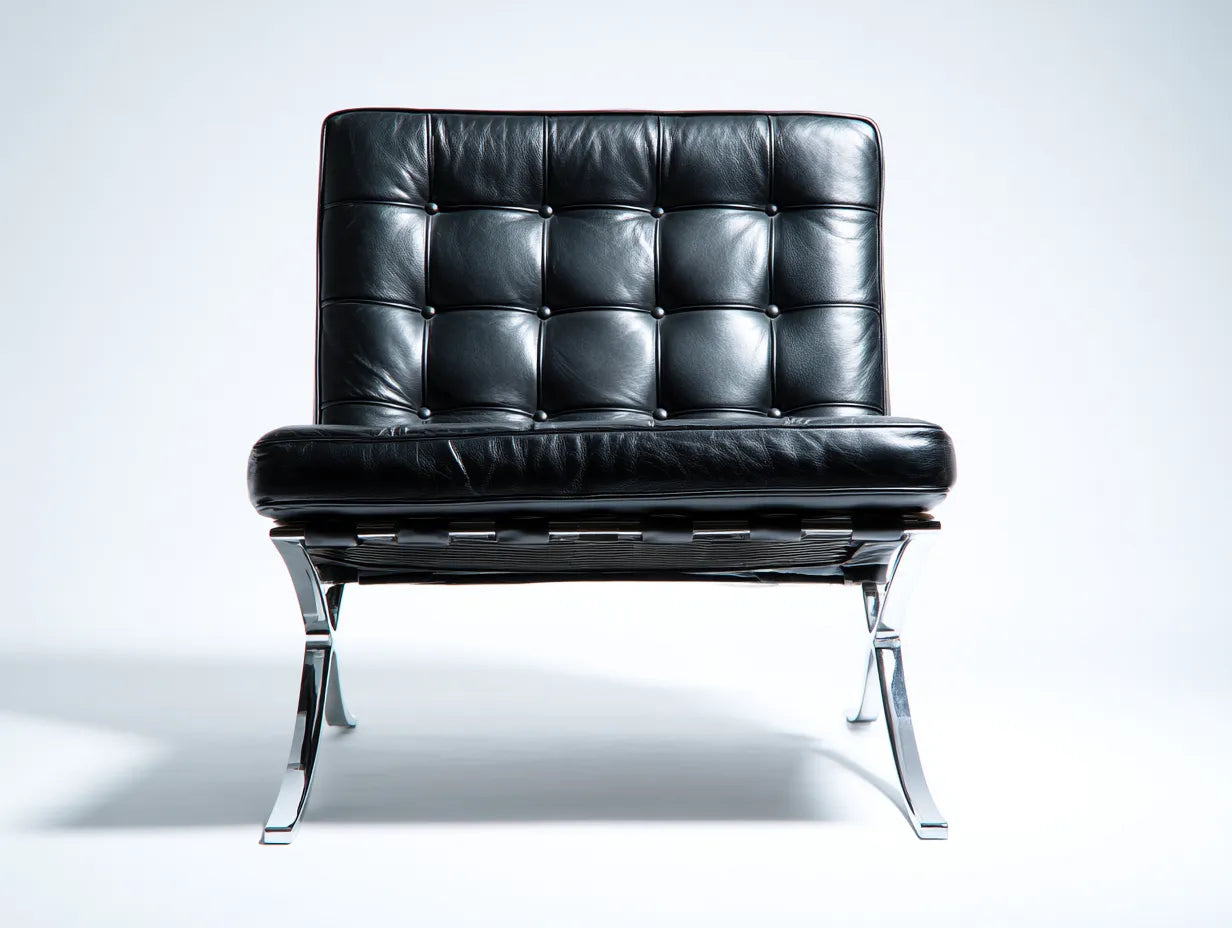 Sillón reclinable compacto 74×72×76 cm - negro y cromado - asiento capitoné