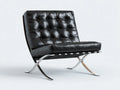 Sillón reclinable de piel sintética negra 76×75×78 cm - respaldo inclinado fijo - estilo contemporáneo