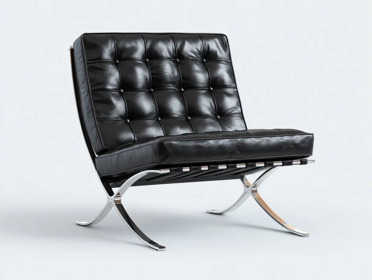 Sillón reclinable de piel sintética negra 76×75×78 cm - respaldo inclinado fijo - estilo contemporáneo
