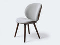 Silla de comedor con brazos 59×57×79 cm - gris claro y nogal oscuro - carcasa envolvente