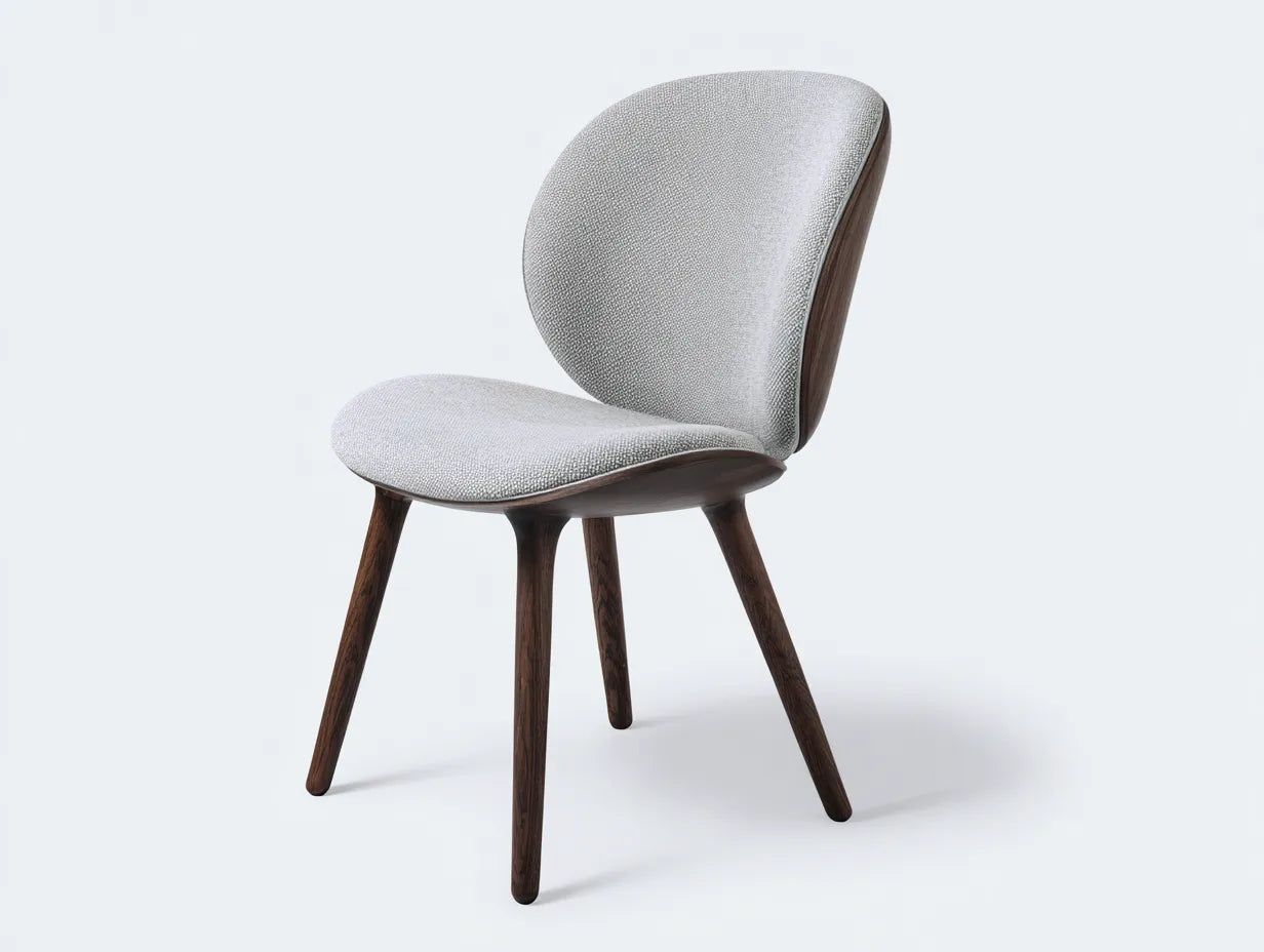 Silla de comedor con brazos 59×57×79 cm - gris claro y nogal oscuro - carcasa envolvente