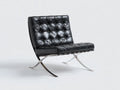 Sillón reclinable 77x79x78 cm - tapizado negro - asiento profundo y bastidor metálico pulido