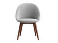 Silla de comedor tapizada 57x58x81 cm - greige - carcasa redonda y patas marrón oscuro