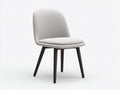 Silla de comedor tapizada 49×55×84 cm - gris perla y nogal oscuro - respaldo alto