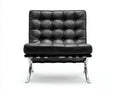 Sillón reclinable 75x78x76 cm - negro y cromado - respaldo inclinado sin reposabrazos