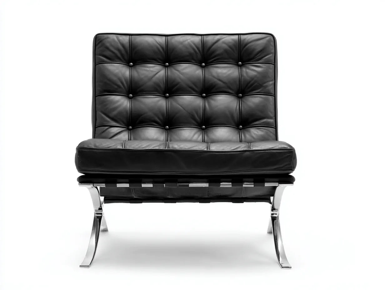 Sillón reclinable 75x78x76 cm - negro y cromado - respaldo inclinado sin reposabrazos
