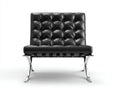 Sillón reclinable tapizado 78×75×77 cm - negro y cromado - capitoné de postura fija