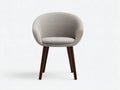 Silla de comedor 58x60x80 cm - beige claro - asiento ovalado y base efecto madera