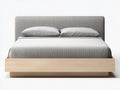 Cama doble tapizada 212 x 172 x 110 cm - gris antracita y dorado - patas metálicas estilizadas