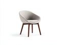 Silla de comedor tapizada 56x57x82 cm - gris claro - respaldo envolvente y patas nogal
