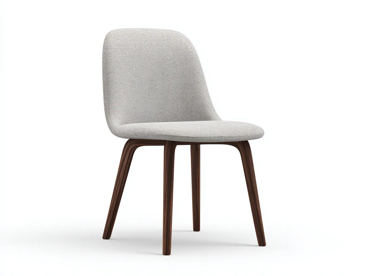 Silla de comedor de respaldo alto 50×58×84 cm - gris perla - base de madera nogal